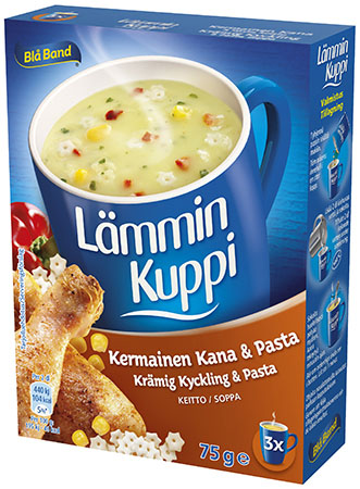 Lämmin kuppi Kermainen Kana Pastakeitto